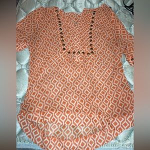 Orange sheer over shirt